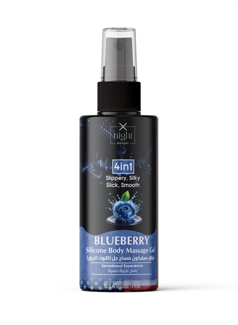 X-Night Delight 4x1 Silicone Body Massage Gel Blueberry 120 ml